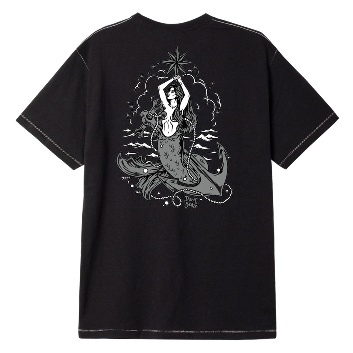 Dark Seas Folklore Blind Stitch Pocket T-Shirt - Heather Black image 1
