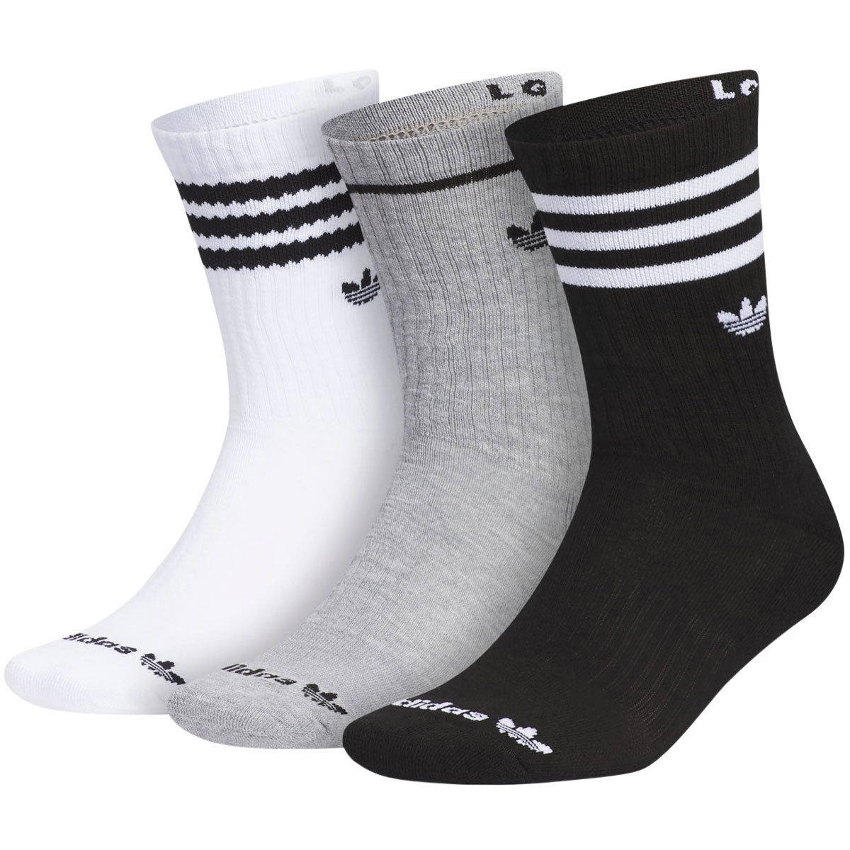 Adidas Originals Roller 3.0 3 Pack Of Crew Socks - White/Grey/Black image 1