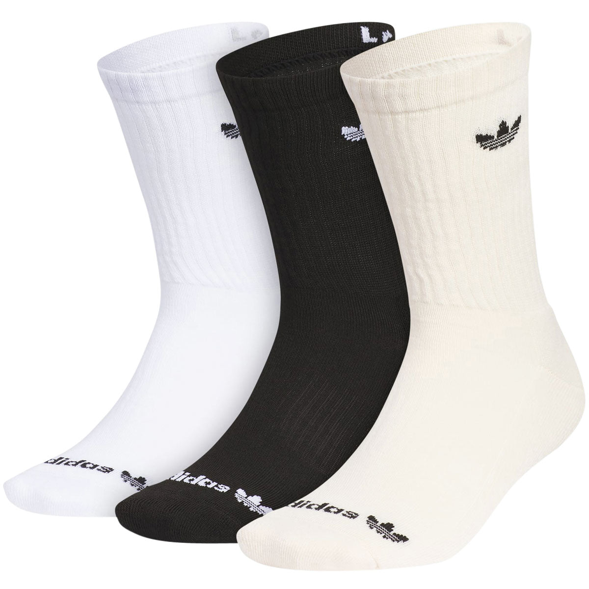 Adidas Originals Trefoil 2.0 3 Pack Of Crew Socks - White/Black/Wonder White image 1