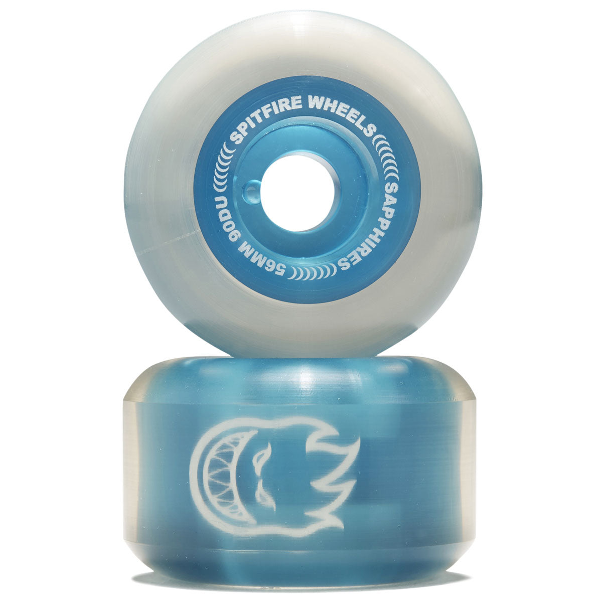 Spitfire 90d Sapphires Skateboard Wheels - Clear Blue - 56mm image 2