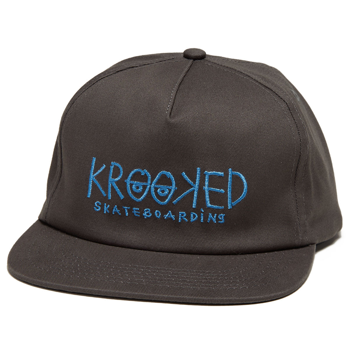 Krooked Eyes Snapback Hat - Silver/Blue image 1