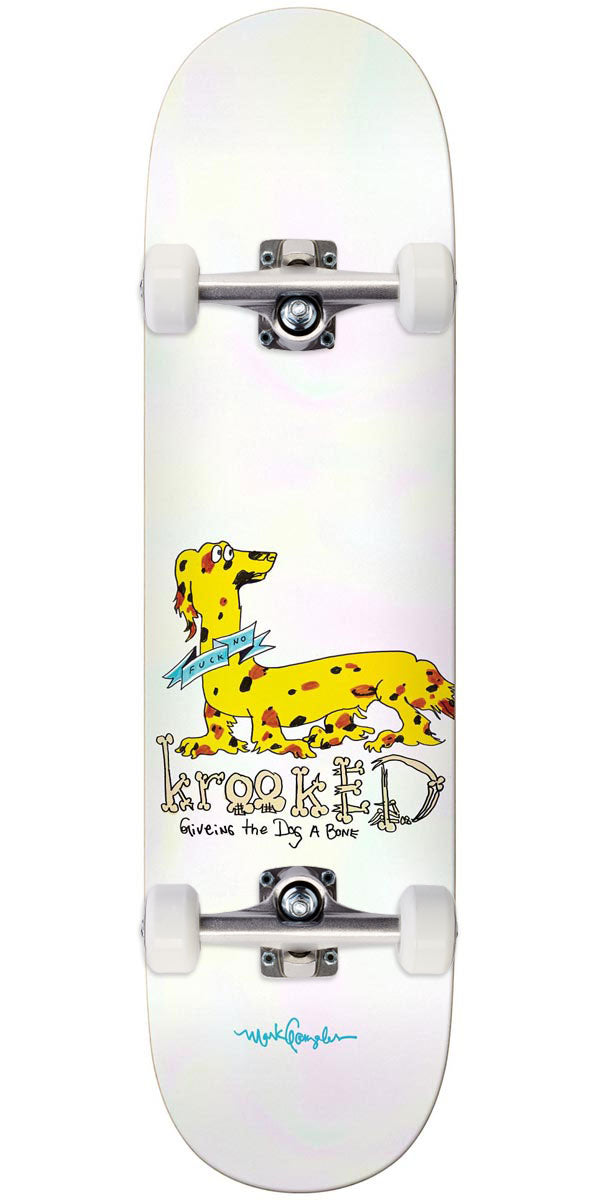 Krooked Gonz Dachshund Skateboard Complete - White - 8.62