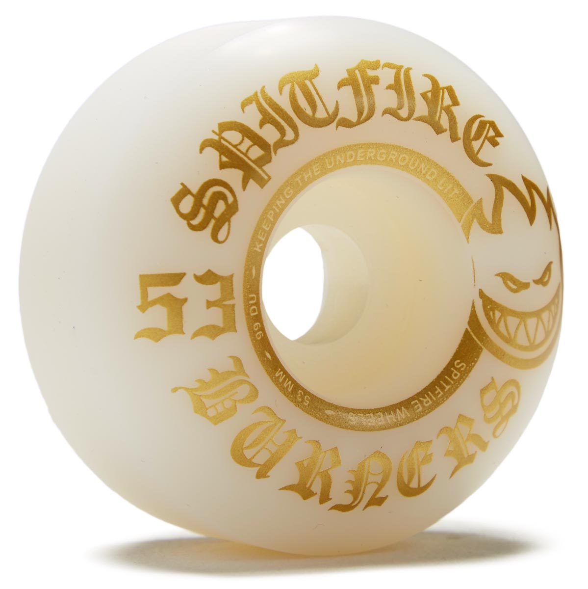 Spitfire 99du Burner Skateboard Wheels - White/Gold - 53mm image 1