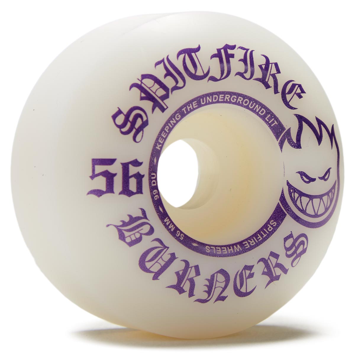 Spitfire 99du Burner Skateboard Wheels - White/Purple - 56mm image 1