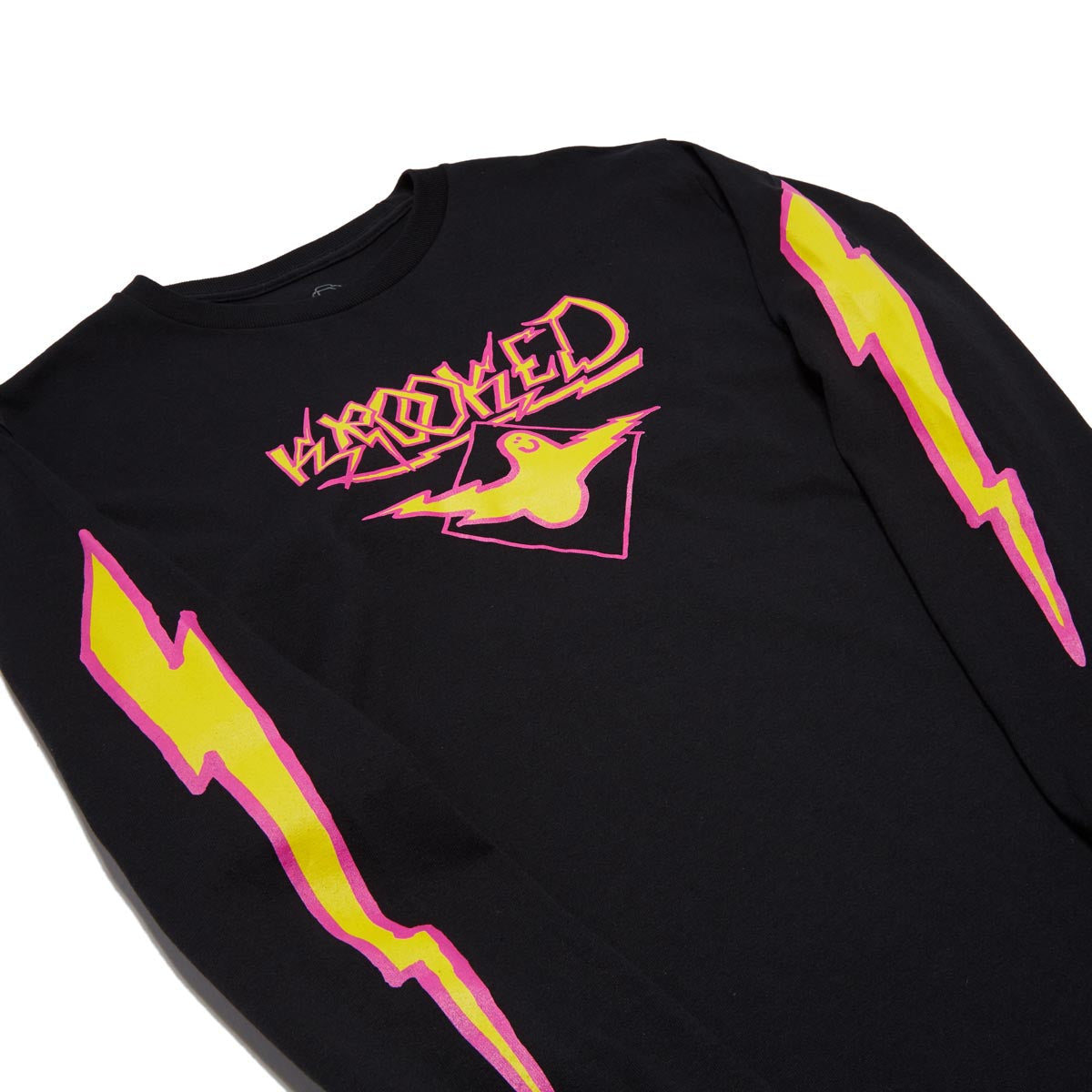 Krooked Bird Lightening Long Sleeve T-Shirt - Black/Magenta/Yellow image 2