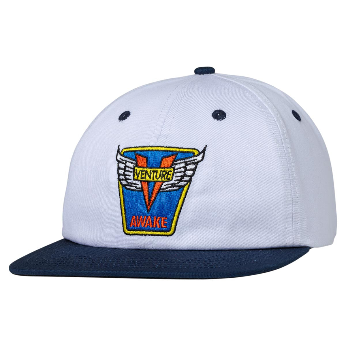 Venture Emblem Strapback Hat - White/Navy image 1