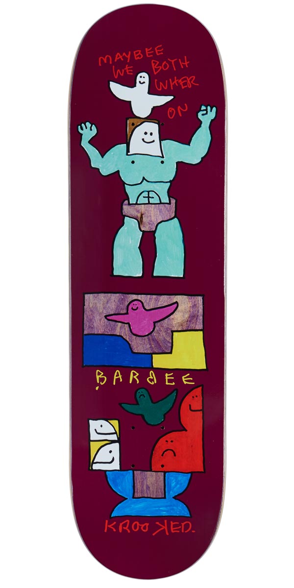 Krooked Barbee We Skateboard Deck - Maroon - 8.75