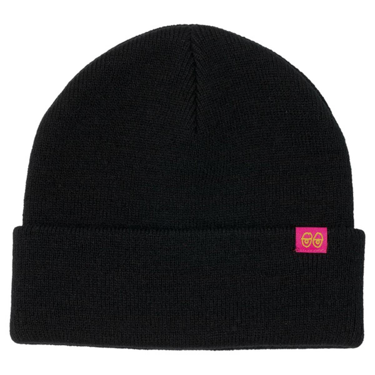 Krooked Eyes Clip Beanie - Black/Pink/Yellow image 1