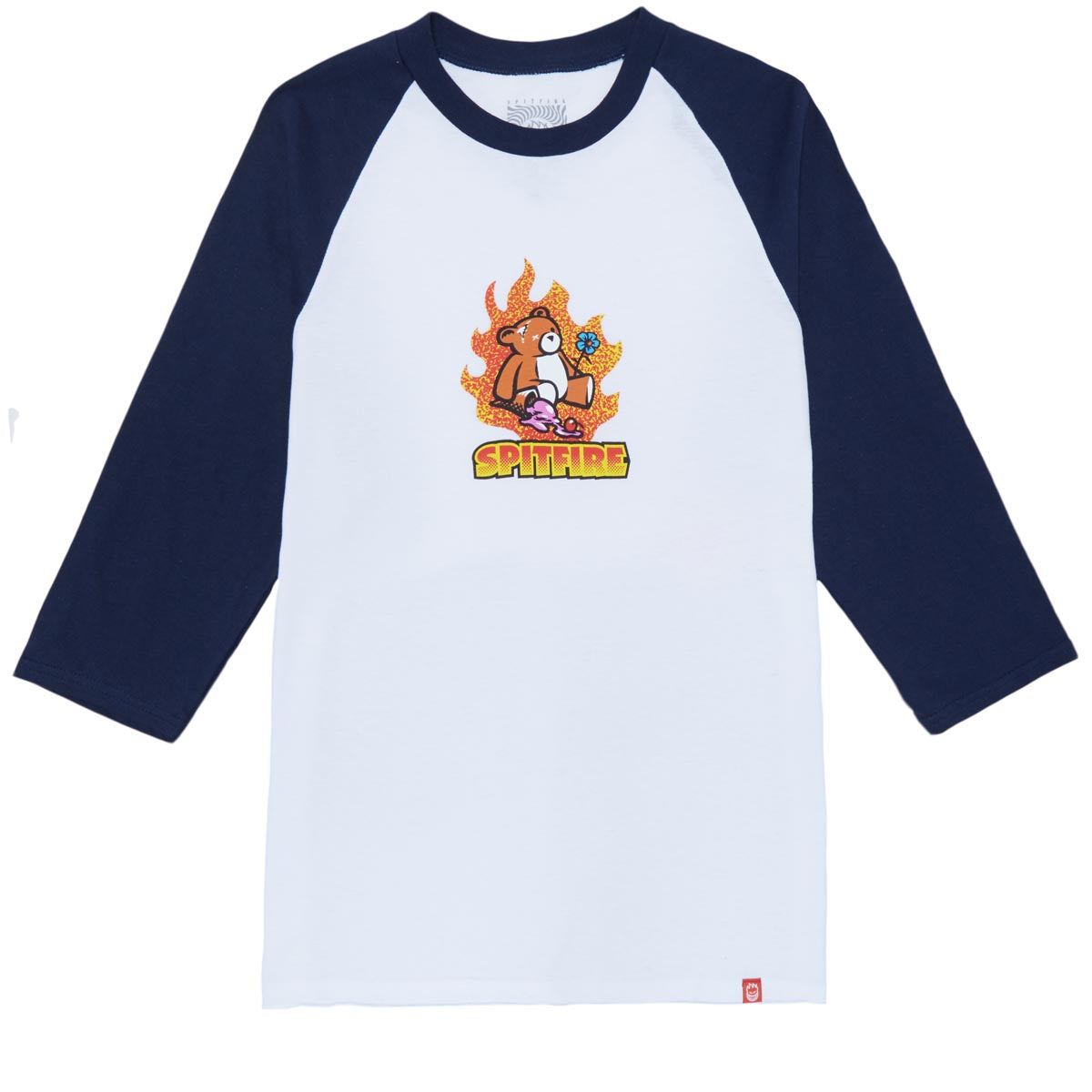 Spitfire Lil Beatdowns Raglan T-Shirt - White/Navy image 1