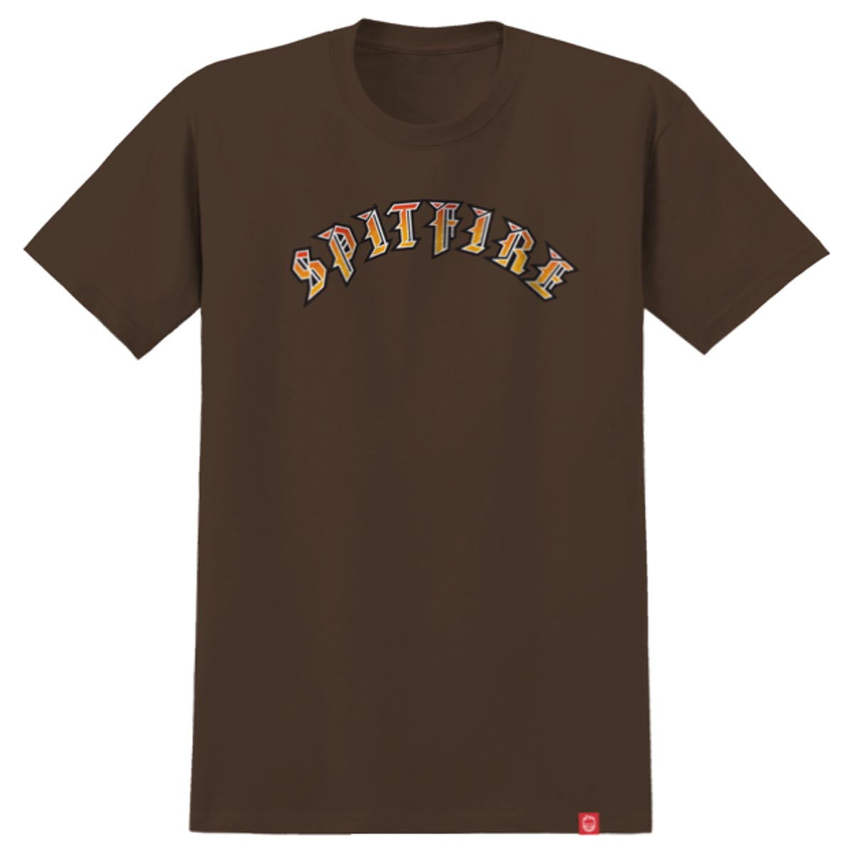 Spitfire Old E Fade Fill T-Shirt - Dark Chocolate image 1