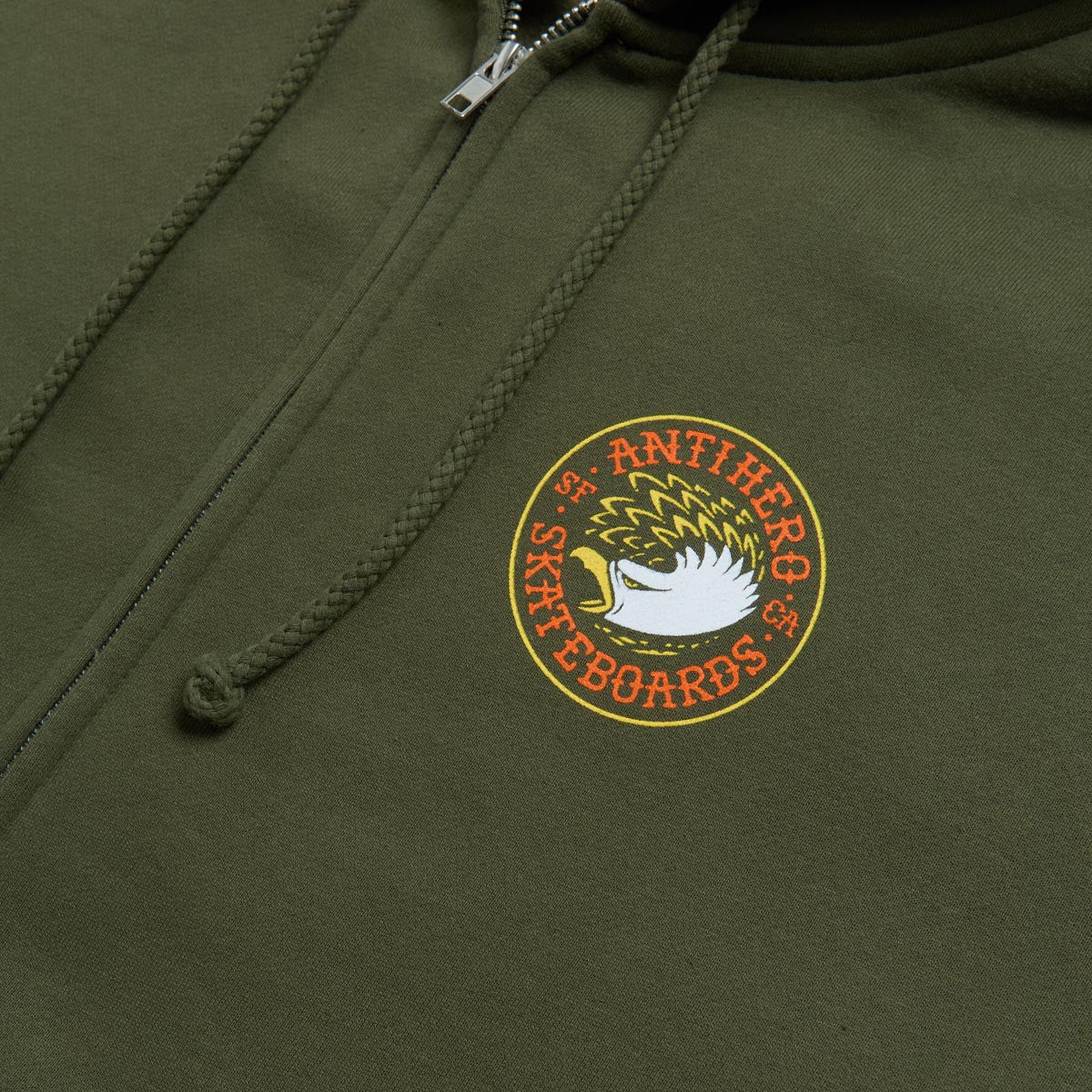 Anti-Hero Eagle Round Hoodie - Army/Yellow/White image 2