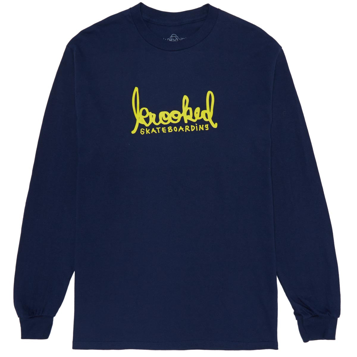 Krooked Skript Long Sleeve T-Shirt - Navy image 1