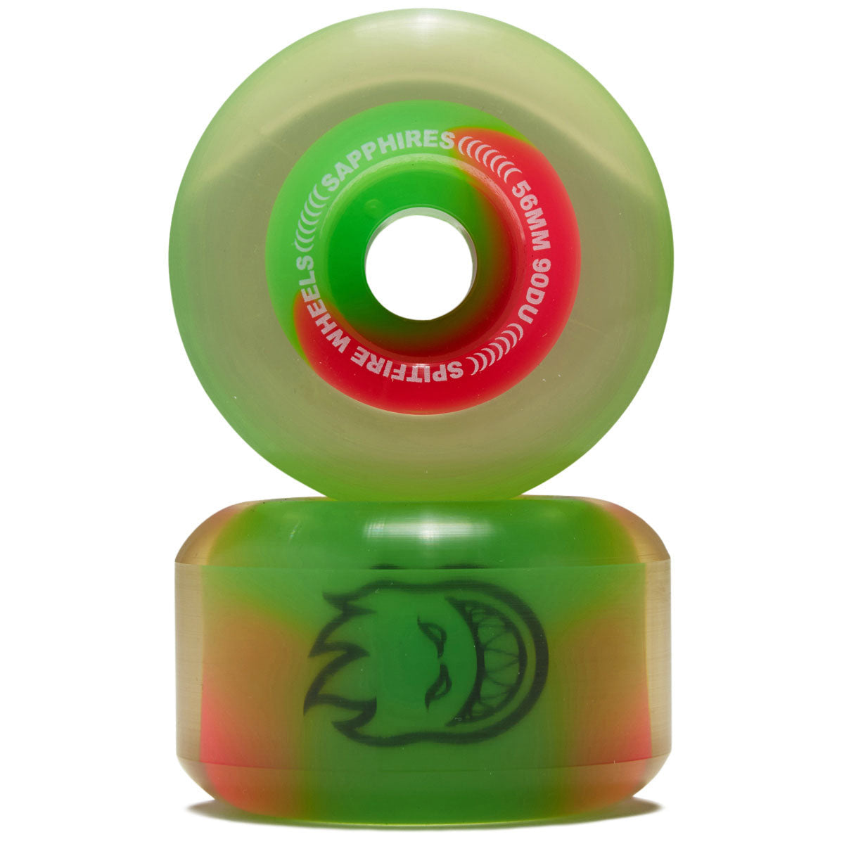 Spitfire 90d Sapphires Skateboard Wheels - Neon Pink/Green - 56mm image 2