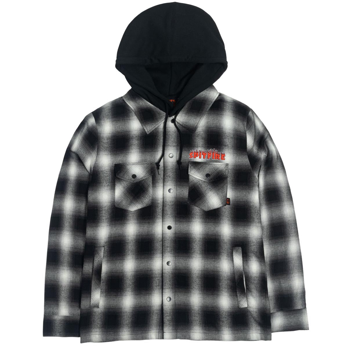 Spitfire Demonseed Hooded Flannel Shirt - Black/White image 1