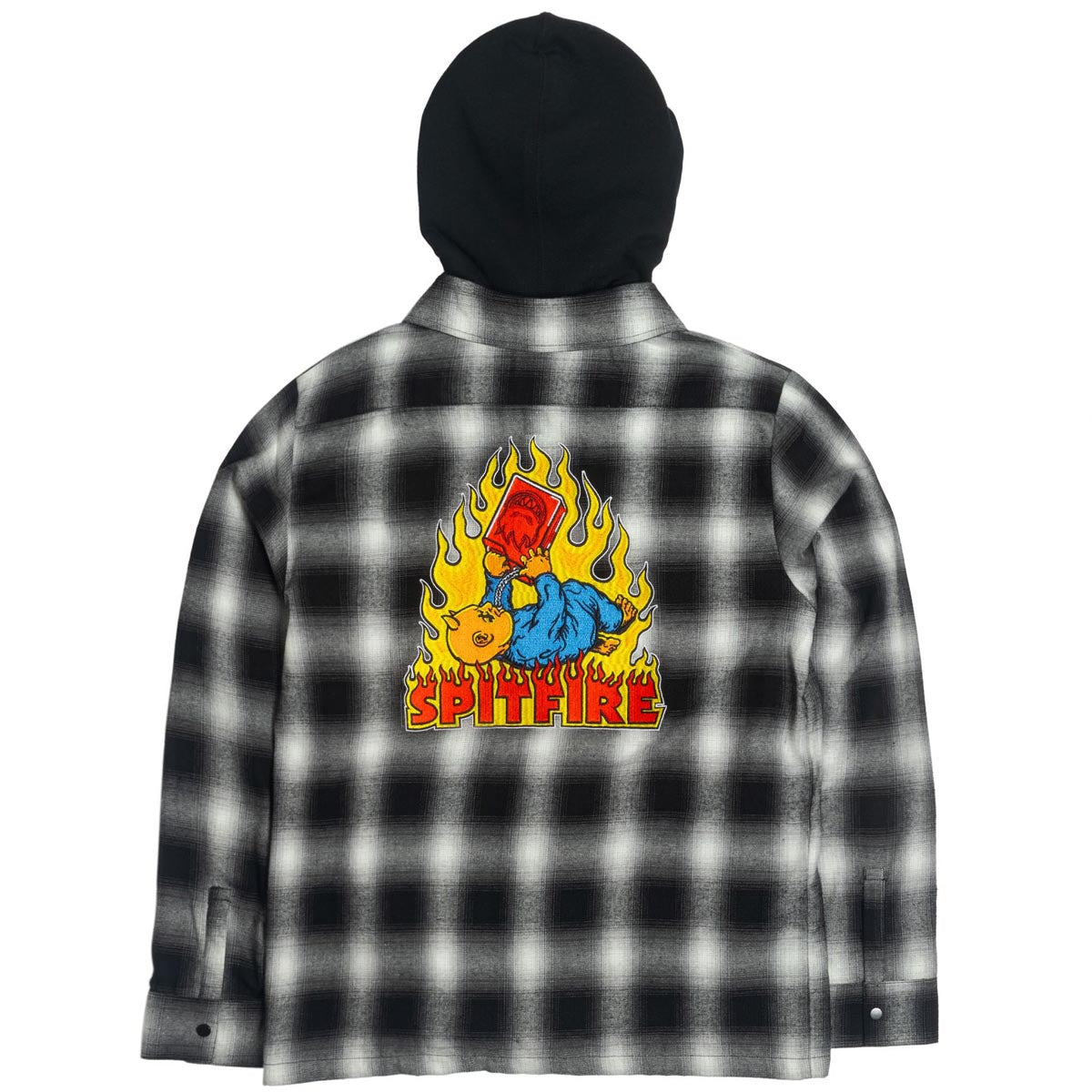 Spitfire Demonseed Hooded Flannel Shirt - Black/White image 2