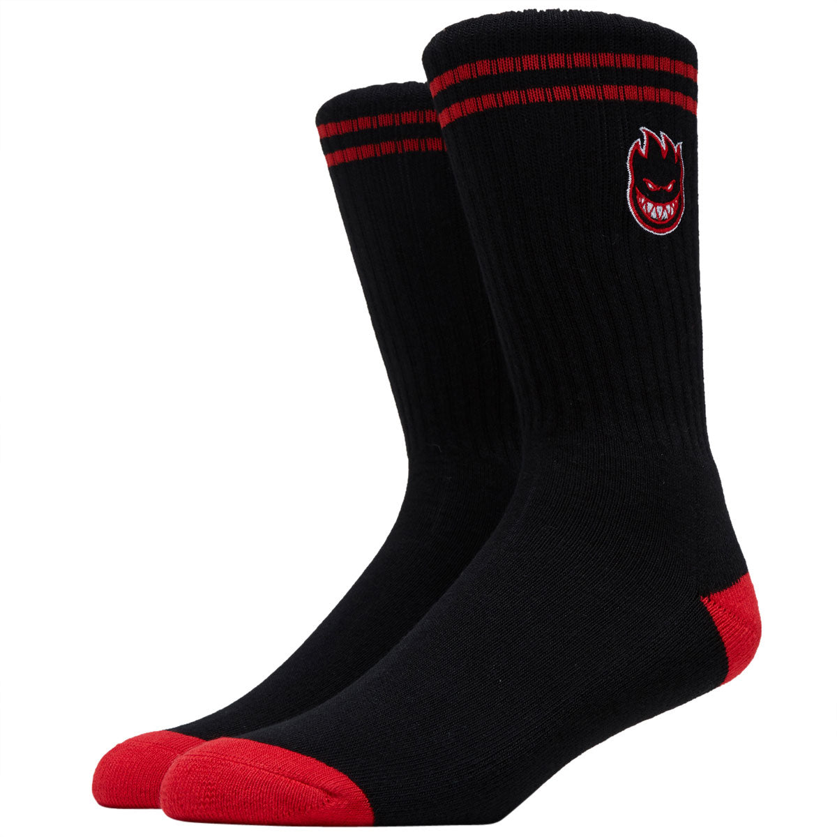 Spitfire Bighead Fill Emb Socks - Black/Dark Red image 1