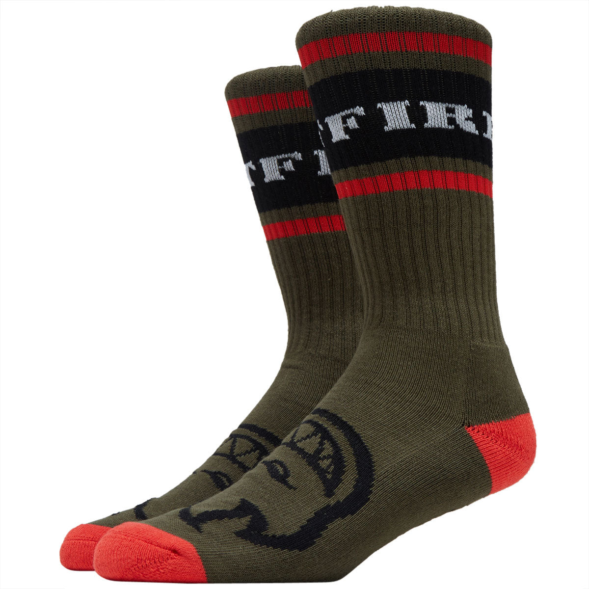 Spitfire Classic '87 Bighead Socks - Olive/Black/Red image 1