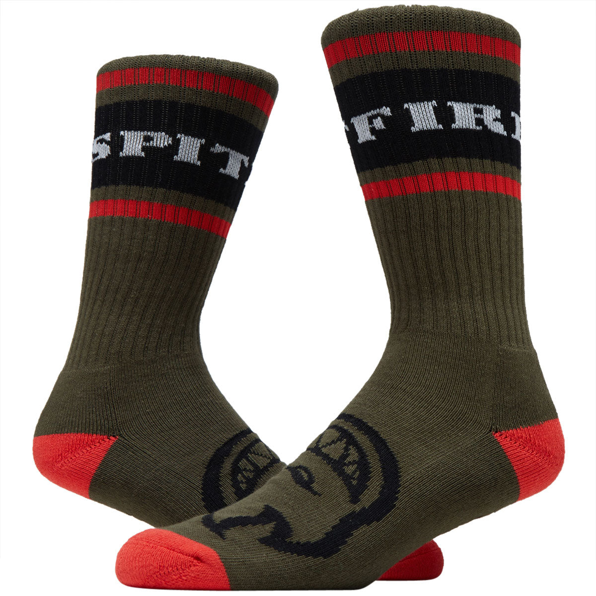 Spitfire Classic '87 Bighead Socks - Olive/Black/Red image 2