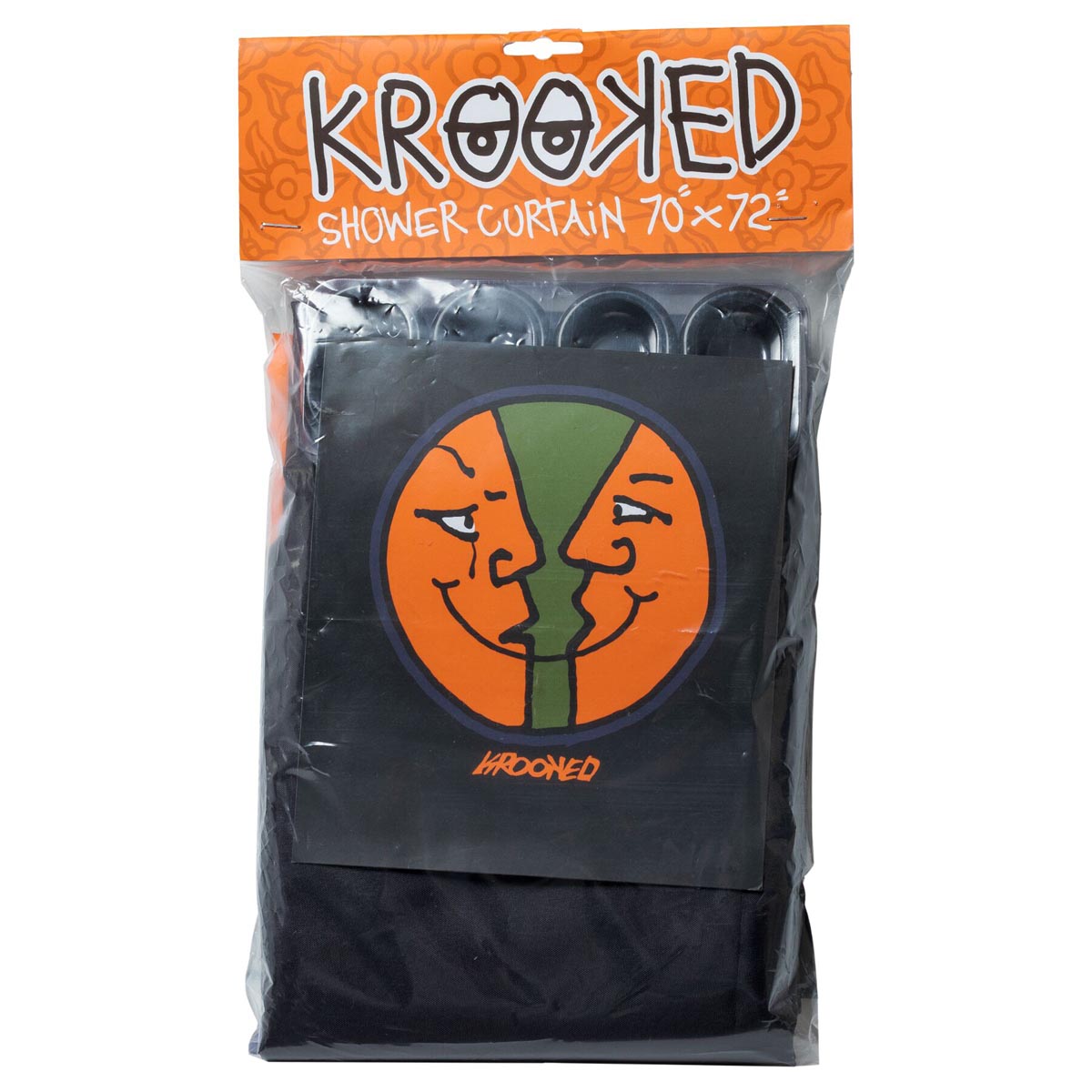 Krooked Moonsmile Shower Curtain - Black image 2