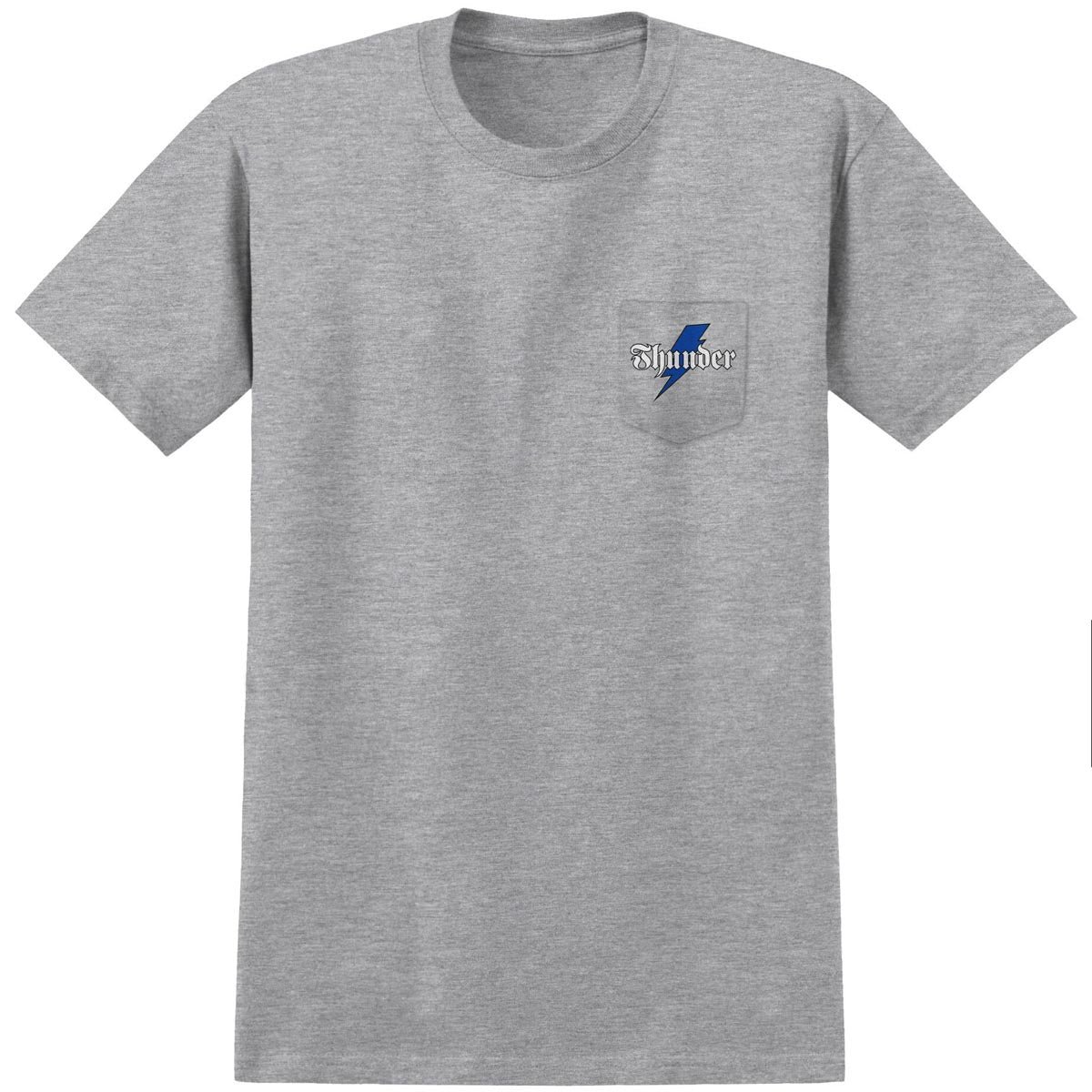 Thunder Bolt Script Pocket T-Shirt - Sport Grey/White/Blue/Black image 1