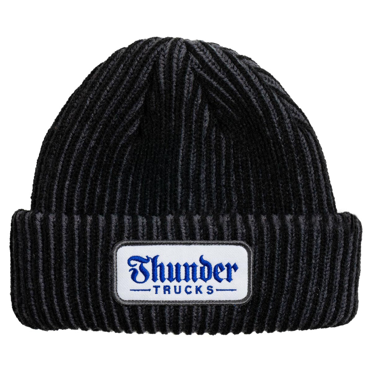 Thunder Script Patch Beanie - Black/Charcoal/Blue image 1