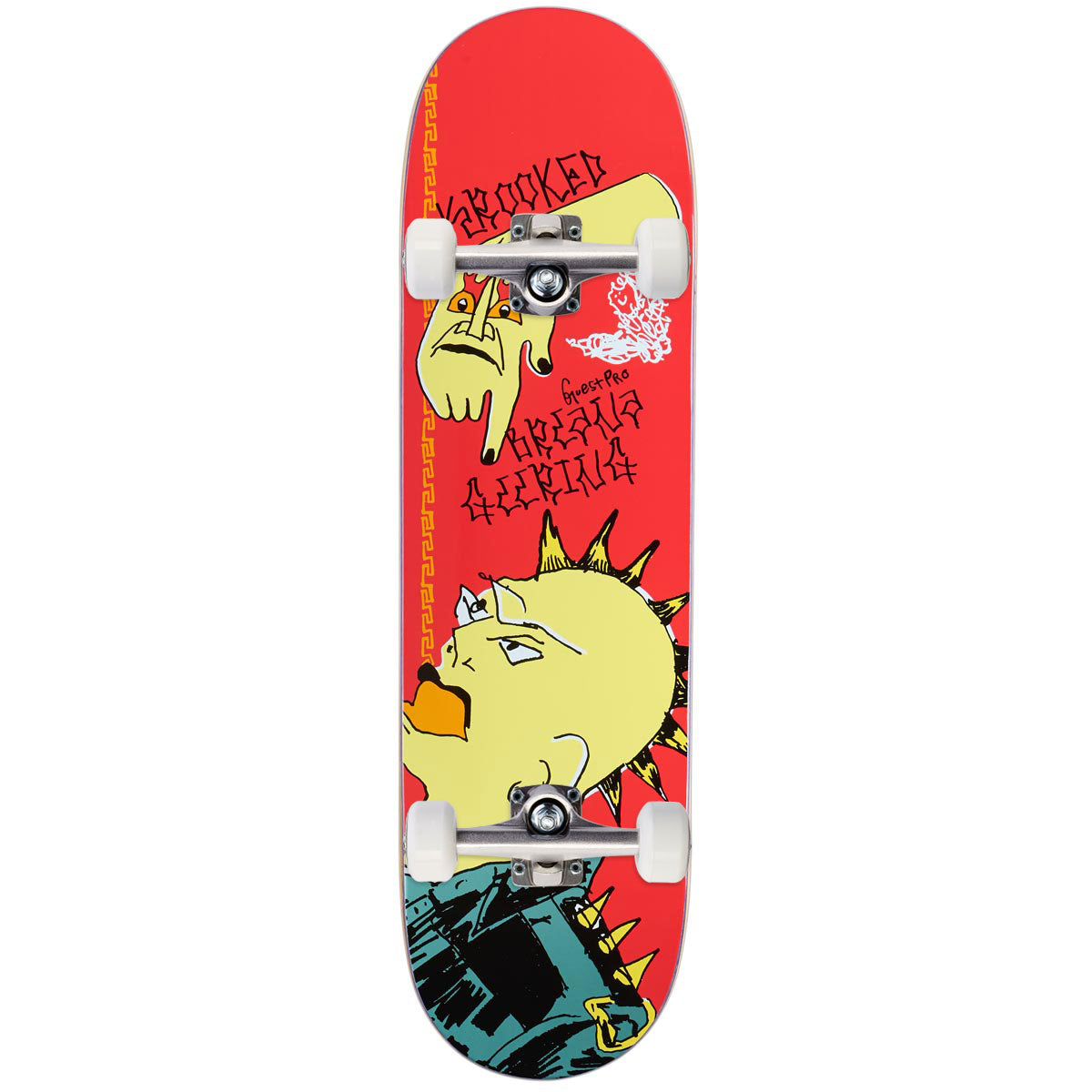 Krooked Geering Guest Pro Punx Mni Series True Fit Skateboard Complete - Red - 8.50