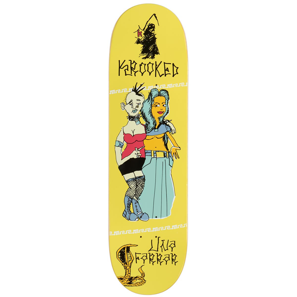 Krooked Una Punx True Fit Skateboard Deck - Yellow - 8.38