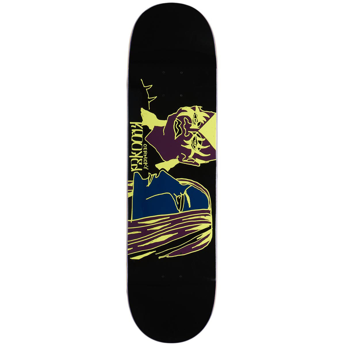 Krooked Cernicky Metal Parking Lot Skateboard Deck - Black - 8.25