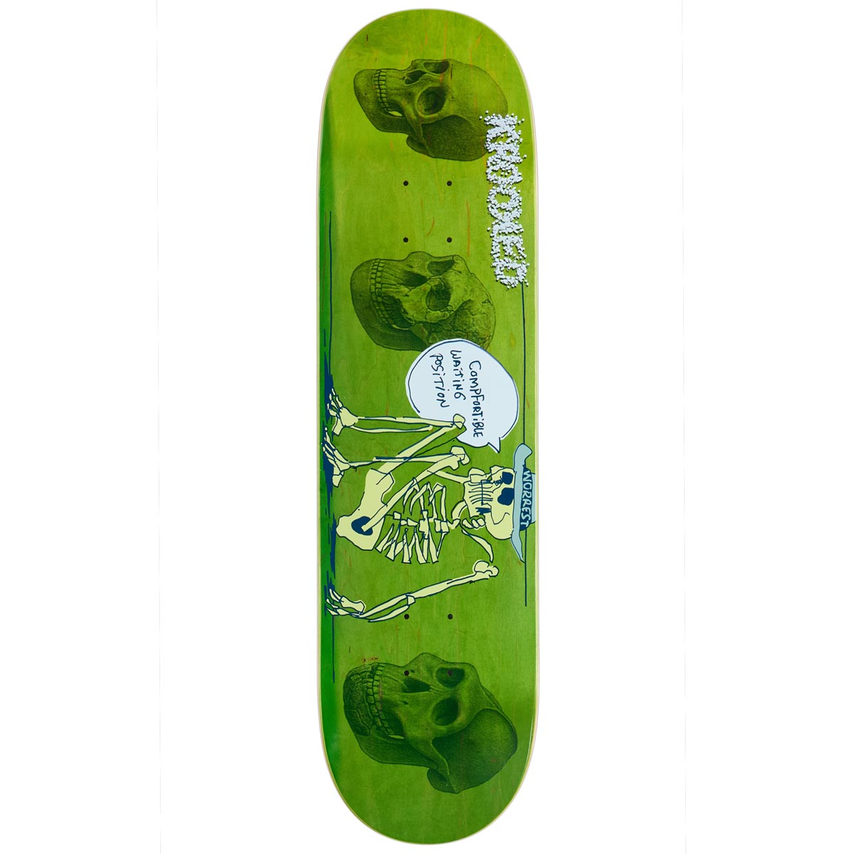 Krooked Worrest Waiting Position Skateboard Deck - Green - 8.25