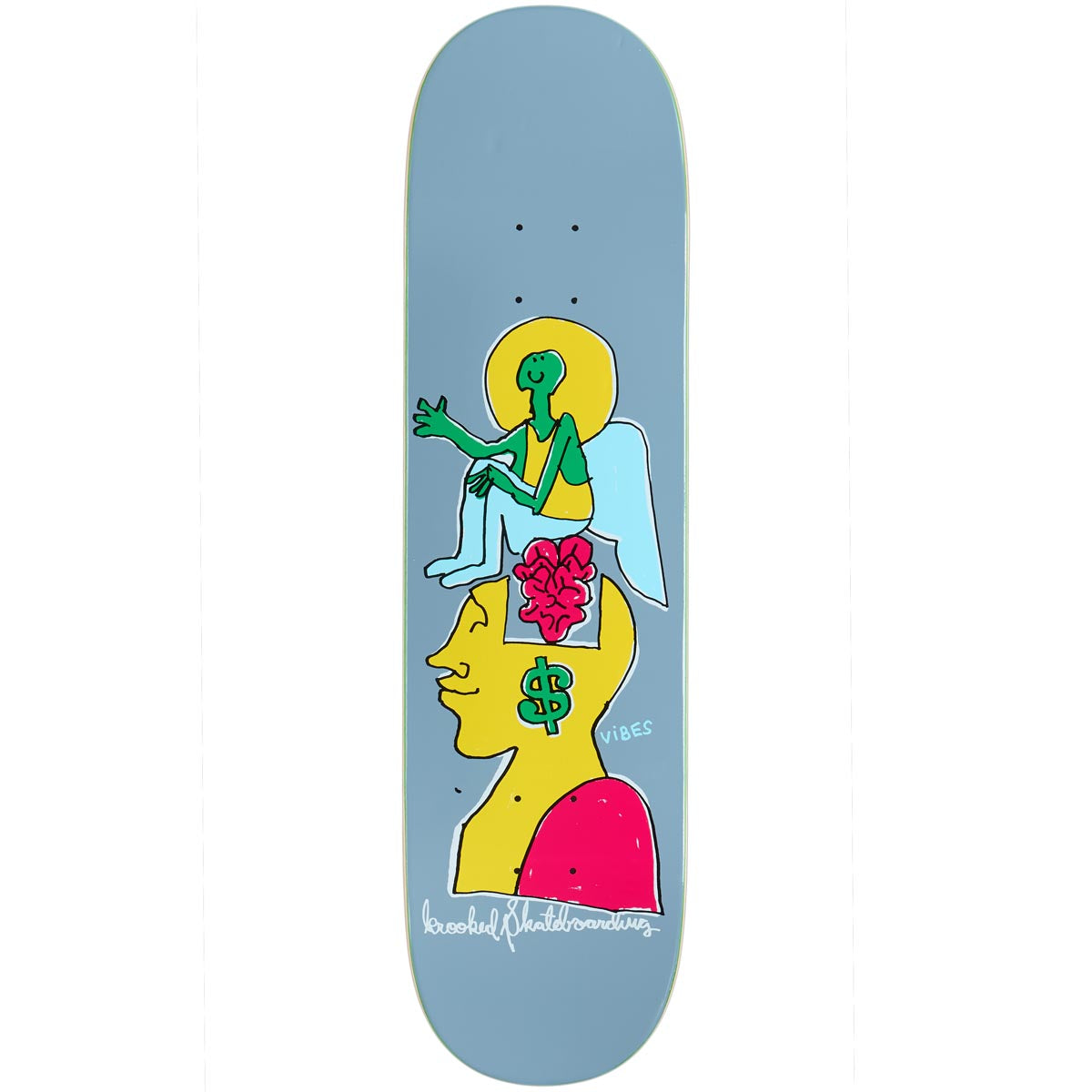 Krooked Smart Money Full Skateboard Deck - Grey - 8.25