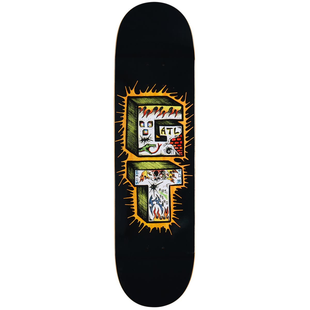 Anti-Hero Grant Stacked Skateboard Deck - Black - 8.38