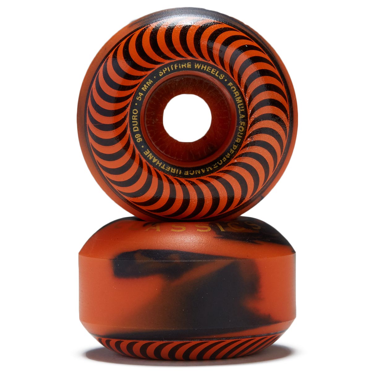 Spifire F4 Swirl Classic Skateboard Wheels - Black/Orange - 54mm image 2