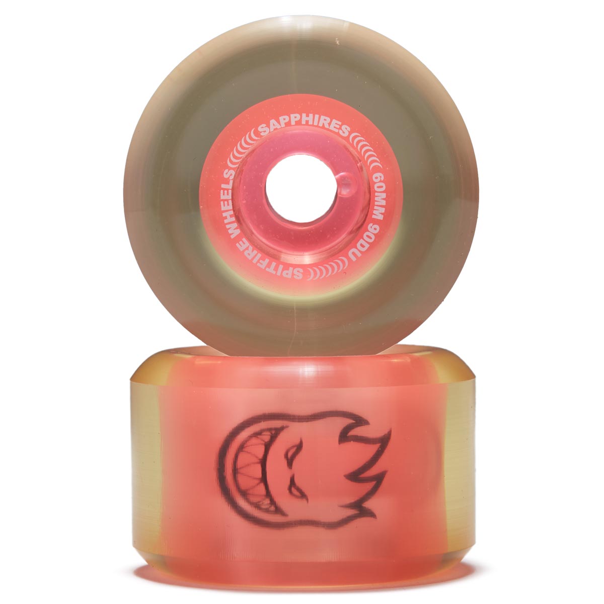 Spitfire 90d Sapphires Skateboard Wheels - Clear/Neon Pink - 60mm image 2