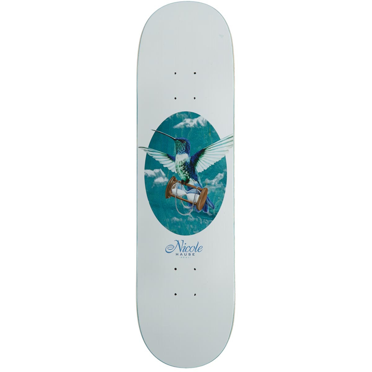 Real Nicole Time Flies Skateboard Deck - White - 8.25