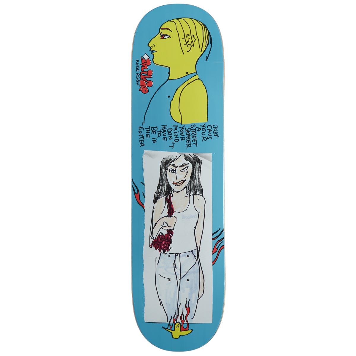 Krooked Manderson Just Caus Skateboard Deck - Blue - 8.38