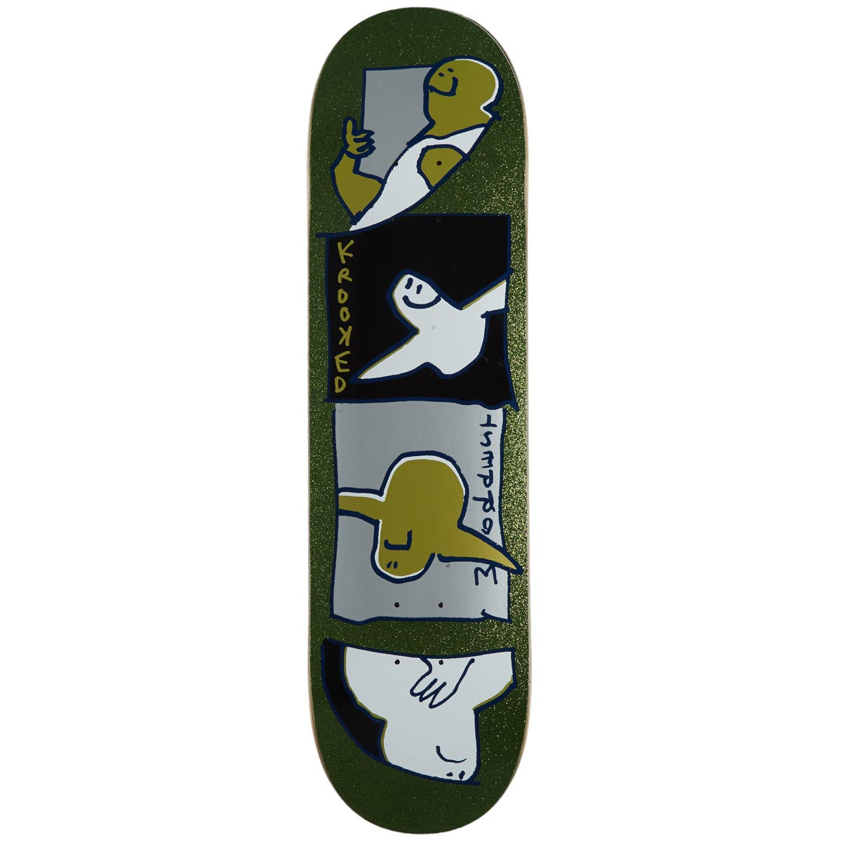 Krooked Worrest Gold Burd Slick Skateboard Deck - Green - 8.30