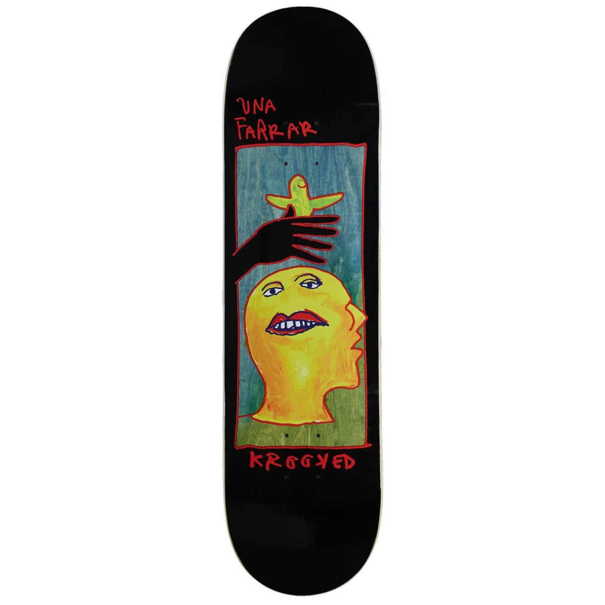 Krooked Una Teeth Skateboard Deck - Black - 8.28