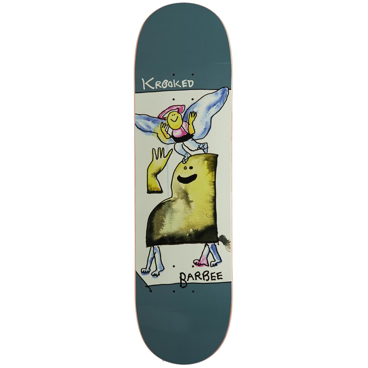 Krooked Barbee Watercolor Angel Skateboard Deck - 8.50