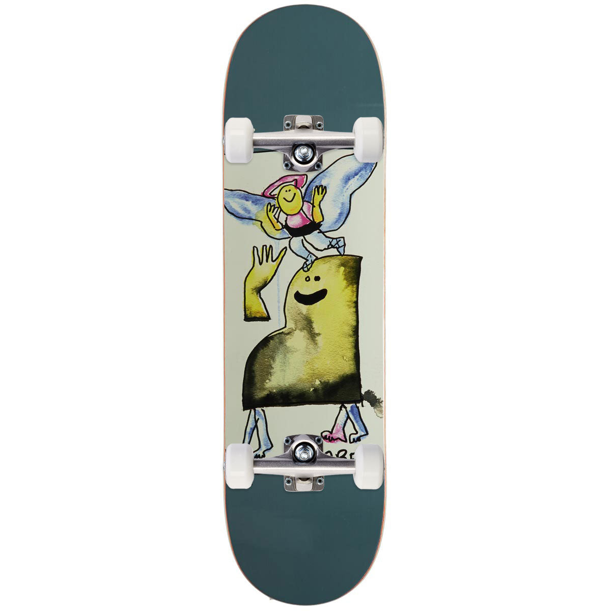 Krooked Barbee Watercolor Angel Skateboard Complete - 8.50