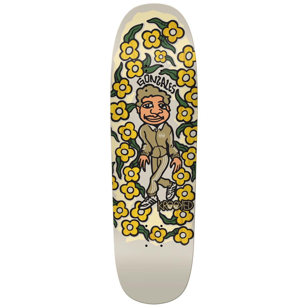 Krooked Gonz Sweatpants Skateboard Deck - Yellow - 9.25