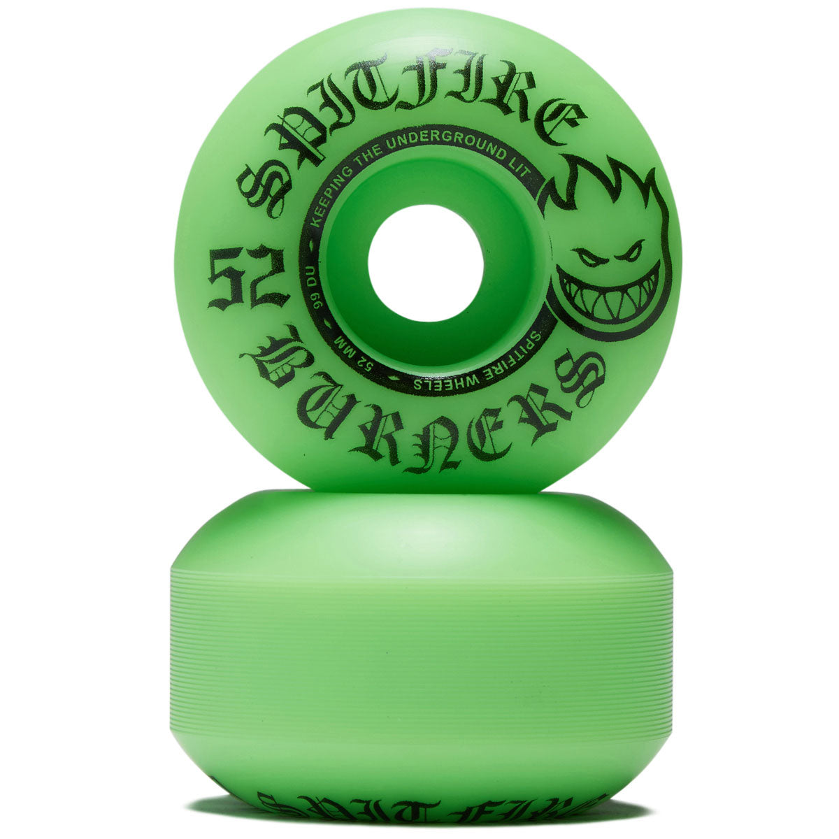 Spitfire Burner 99du Green Skateboard Wheels - Green - 52mm image 2