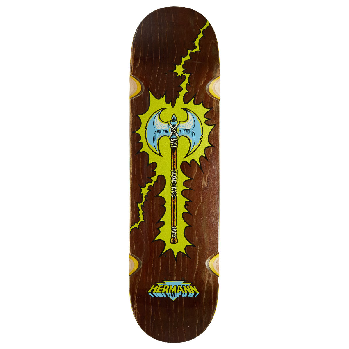 Real Hermann Battle Axe Wheel Wells Skateboard Deck - 8.25