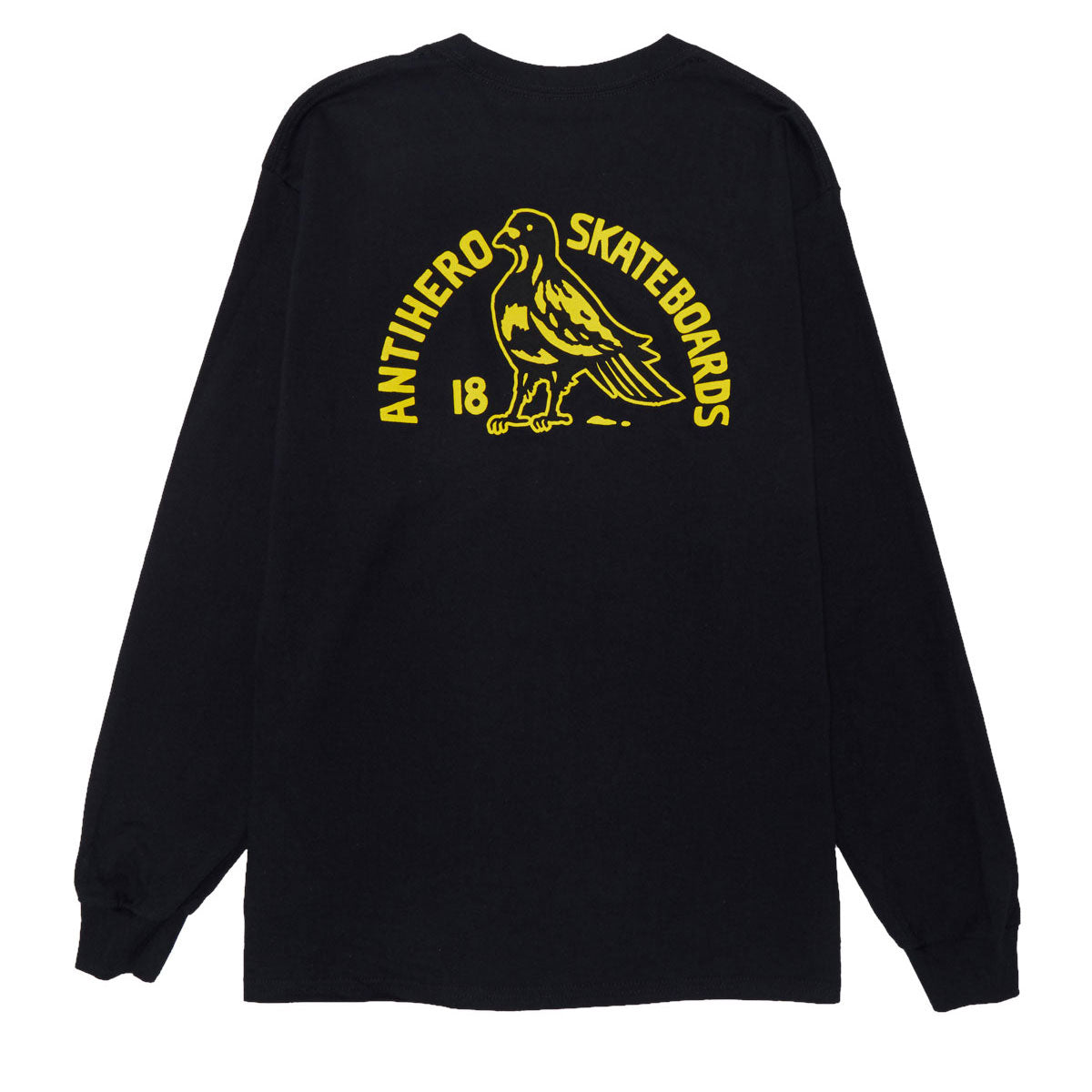 Anti-Hero Rock Dove Fill Long Sleeve Pocket T-Shirt - Black/Yellow image 2