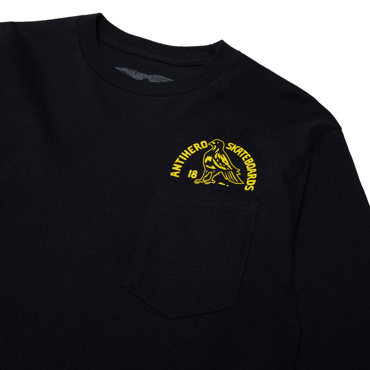 Anti-Hero Rock Dove Fill Long Sleeve Pocket T-Shirt - Black/Yellow image 3