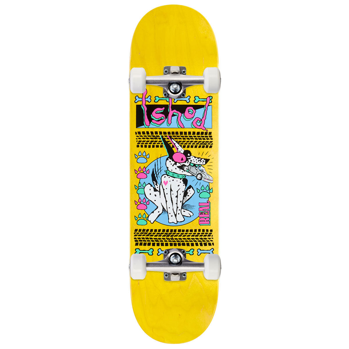 Real Ishod Rude Twin Tail Skateboard Complete - Yellow - 8.25