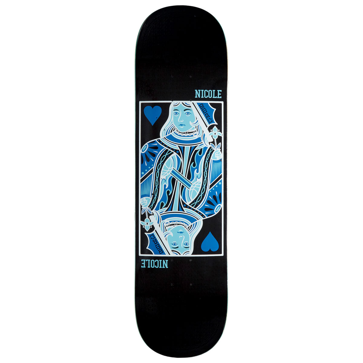 Real Nicole Queen Of Hearts Skateboard Deck - Black - 8.25