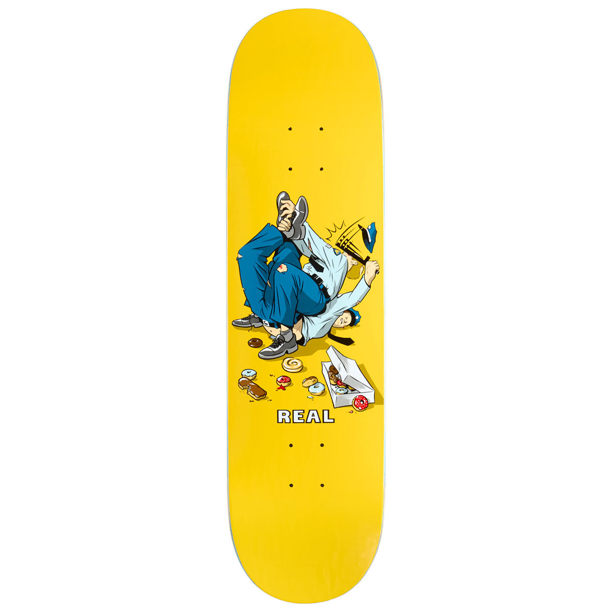 Real Double Duty Cops ER Skateboard Deck - Yellow - 8.25