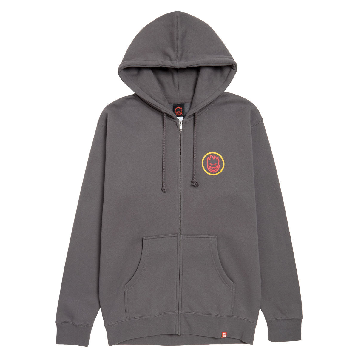 Spitfire Classic Swirl Overlay Zip Up Hoodie - Charcoal/Yellow/Red image 1