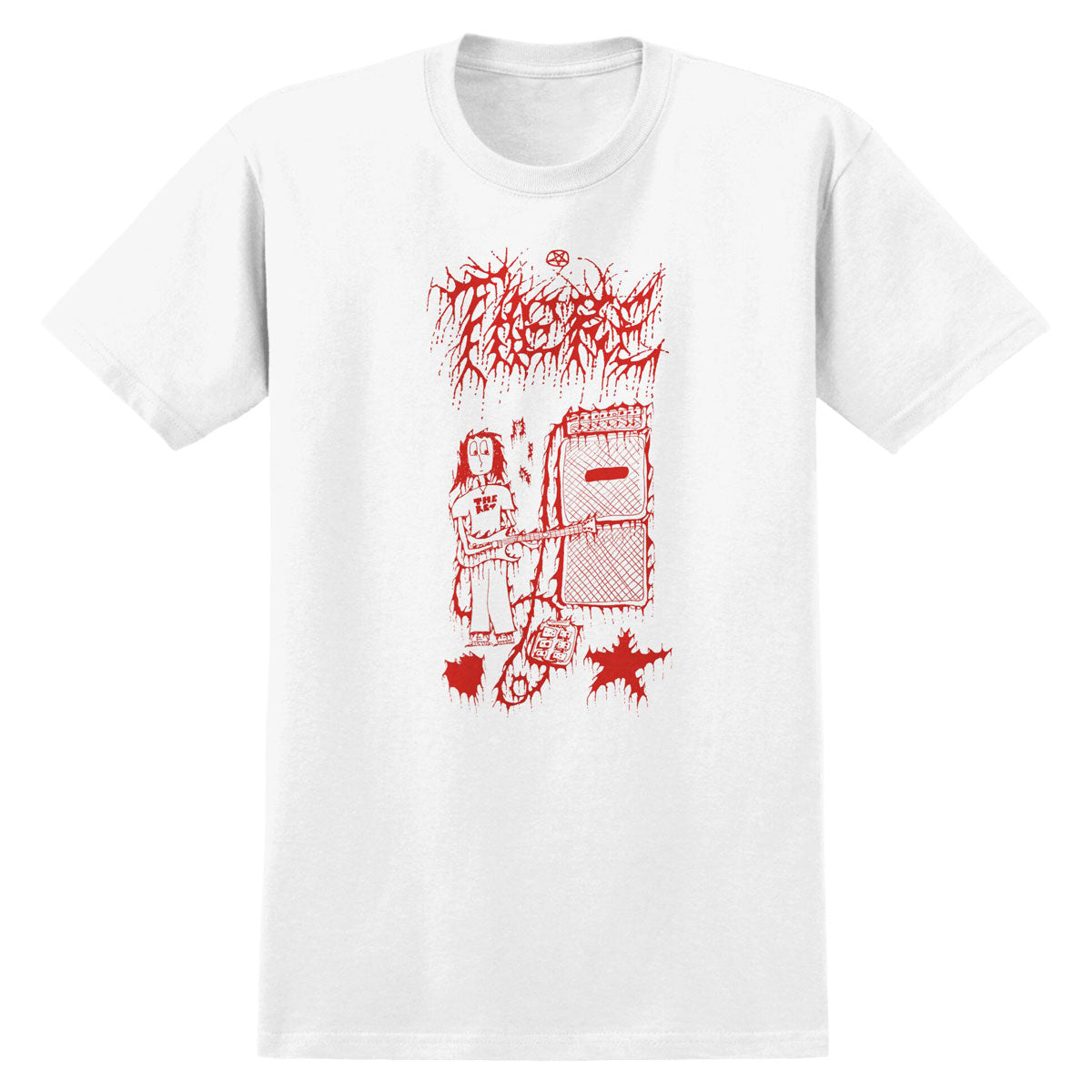 There Loud Stacked T-Shirt - White/Red image 1