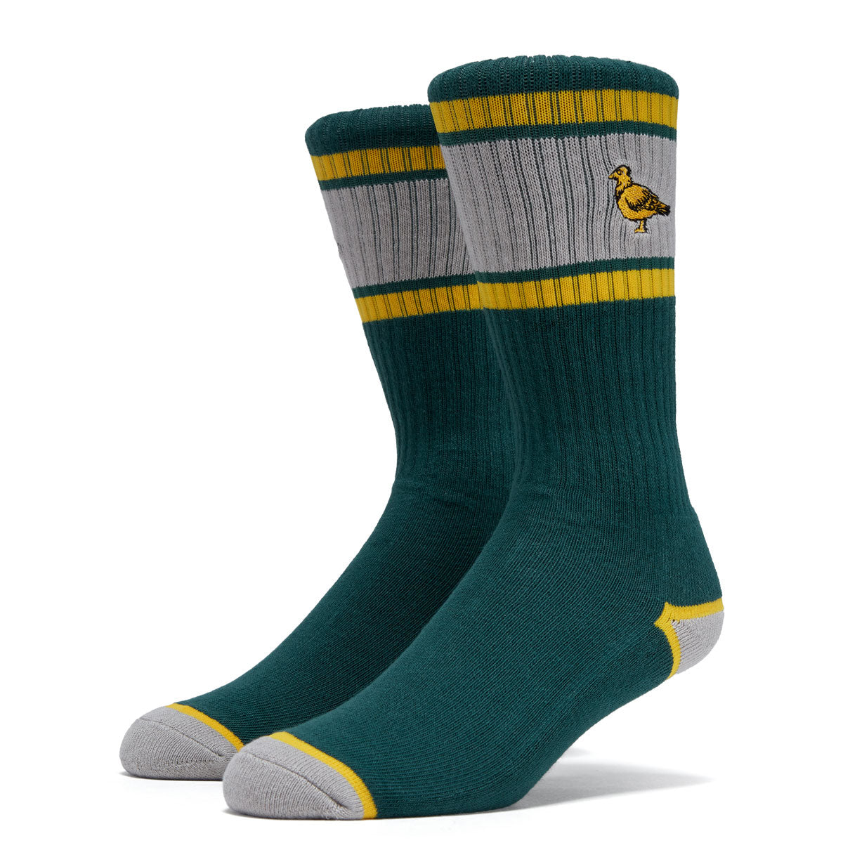 Anti-Hero Lil Pigeon Emb Socks - Green/Yellow/Grey image 1